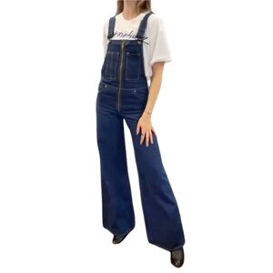 Vintage Denim Flare Bell Bottom Overalls